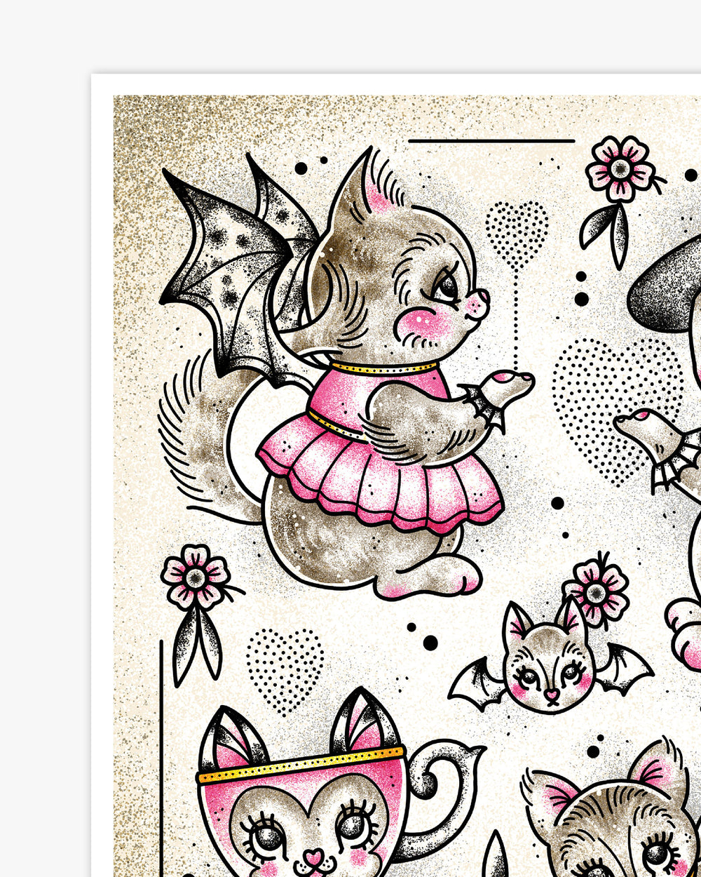 Kitten Teapots Print