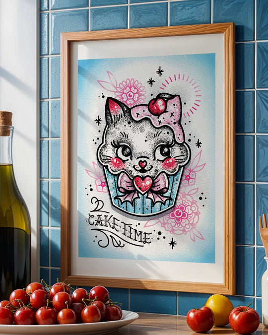 Kitty Cake Print - Ella Mobbs