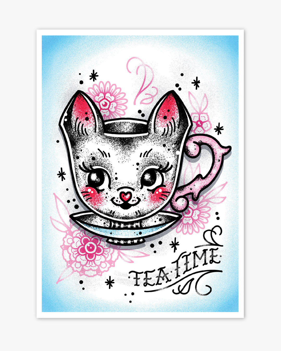 Kitty Teacup Print