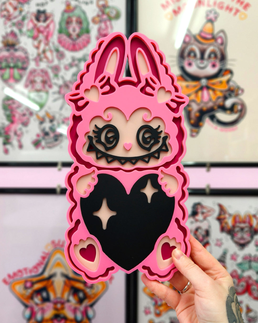 Heart Labubu Wall Hanging