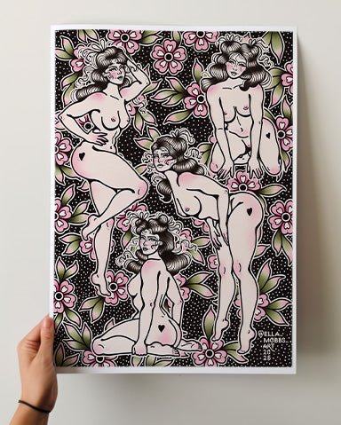 Ladies and Flowers Print - Ella Mobbs
