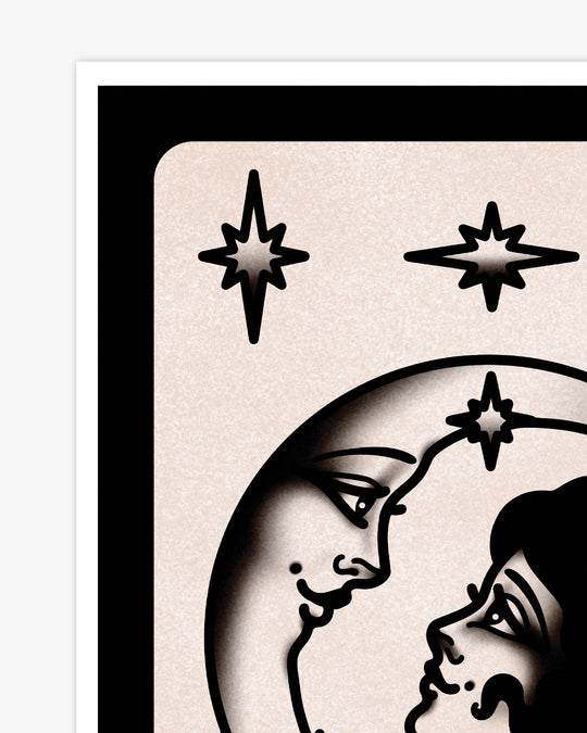 Lady and Moon Love Print