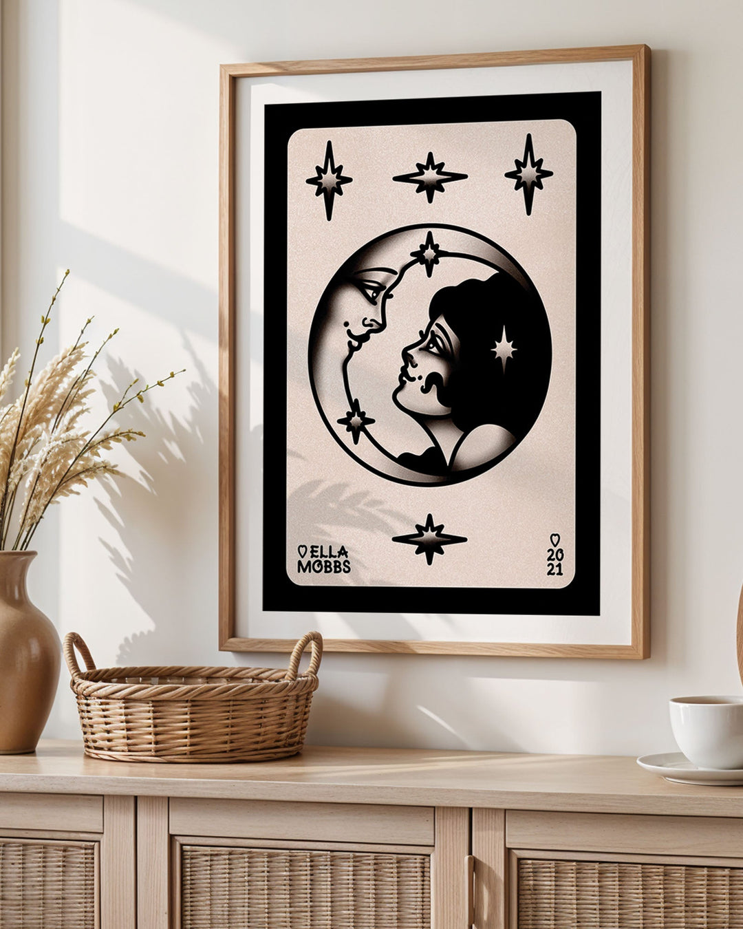 Lady and Moon Love Print - Ella Mobbs