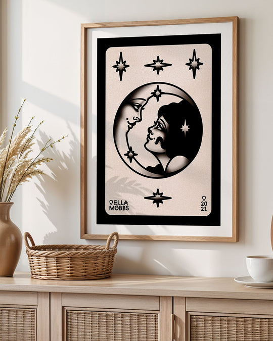 Lady and Moon Love Print - Ella Mobbs