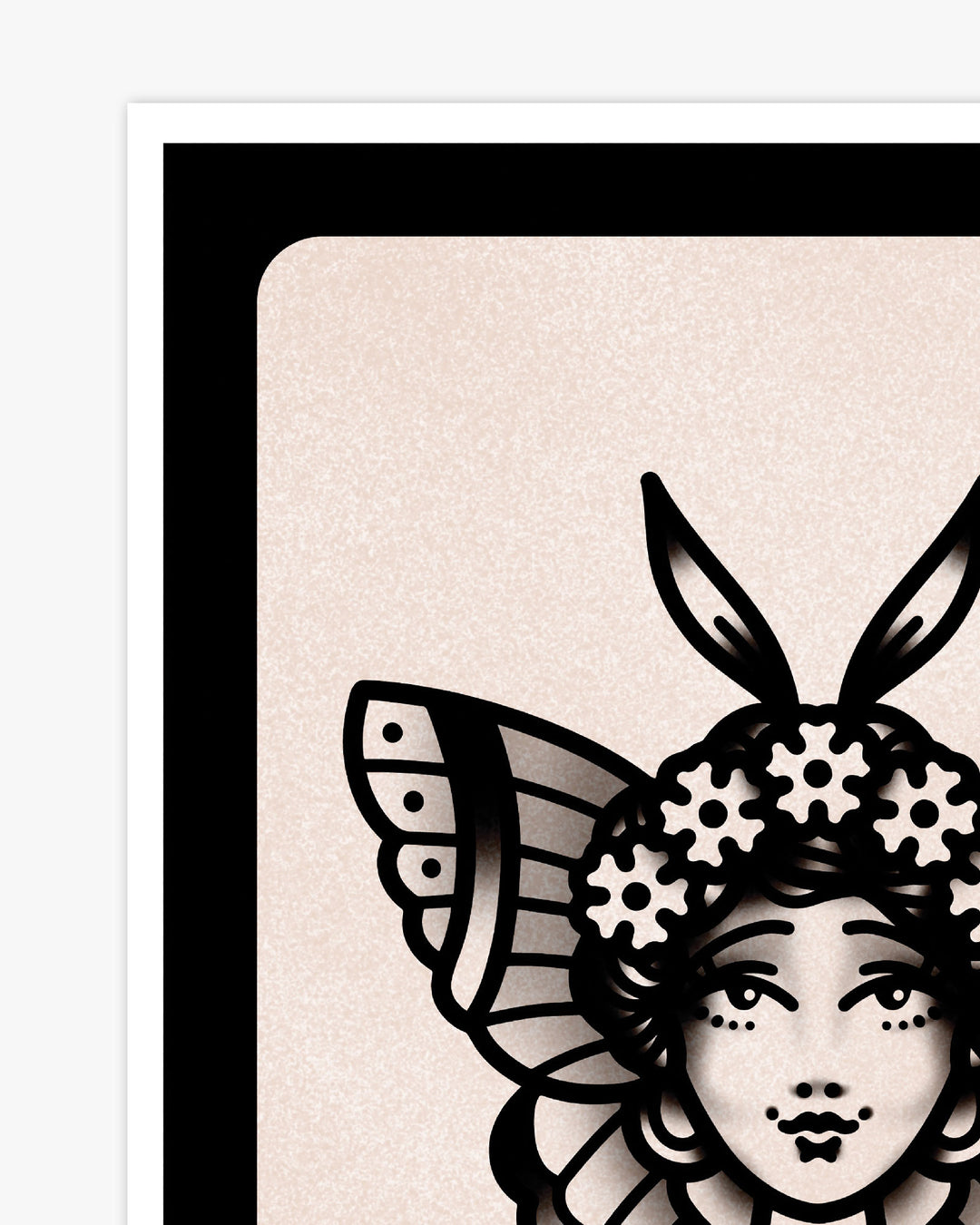 Lady Moth Head Print