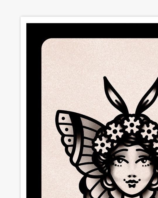 Lady Moth Head Print