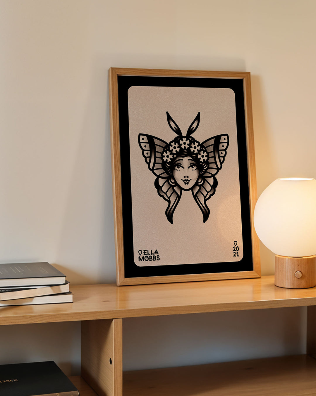 Lady Moth Head Print
