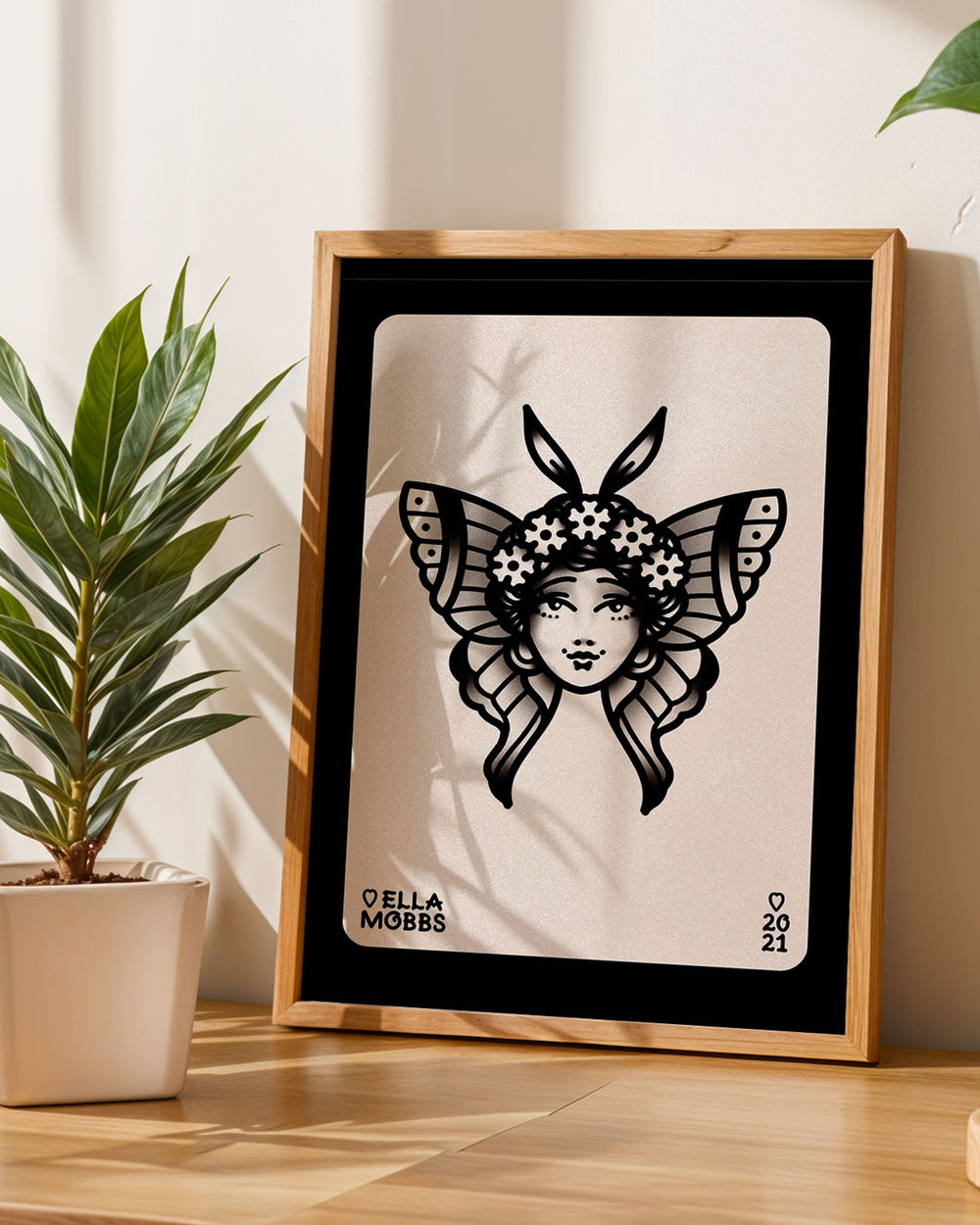 Lady Moth Head Print