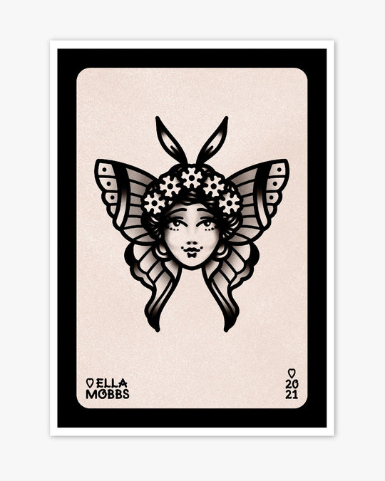 Lady Moth Head Print - Ella Mobbs