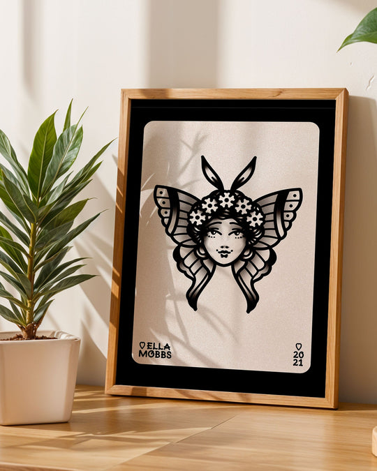 Lady Moth Head Print - Ella Mobbs
