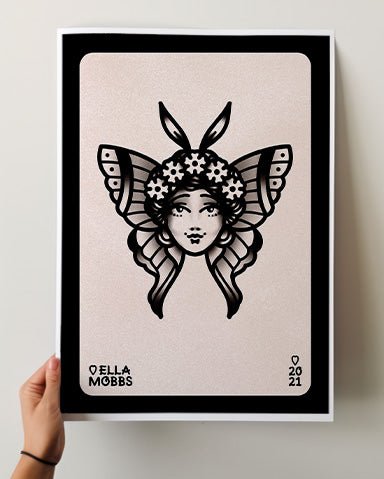 Lady Moth Head Print - Ella Mobbs