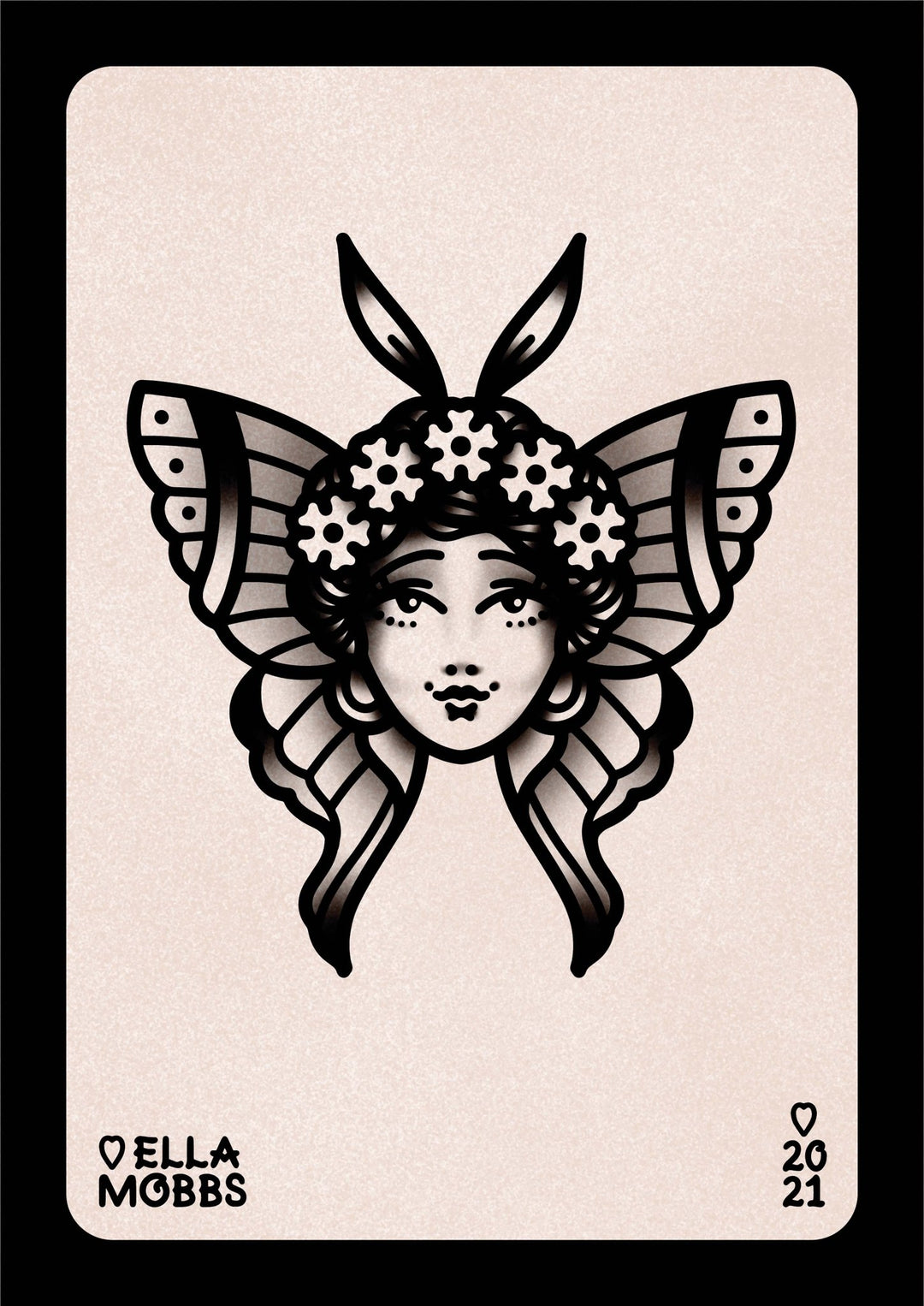 Lady Moth Head Print - EllaMobbs