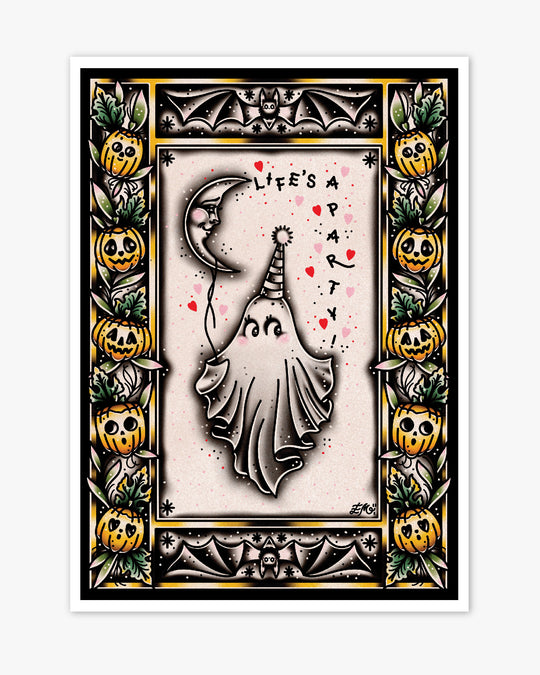 Life's A Party Ghost Print