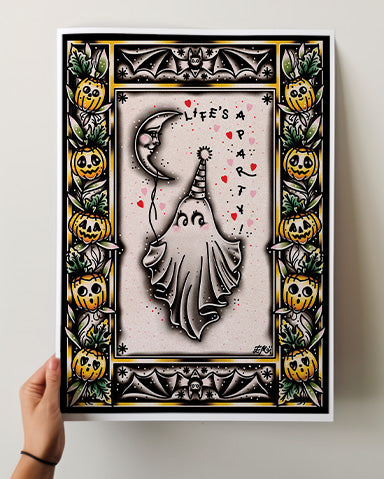 Life's A Party Ghost Print