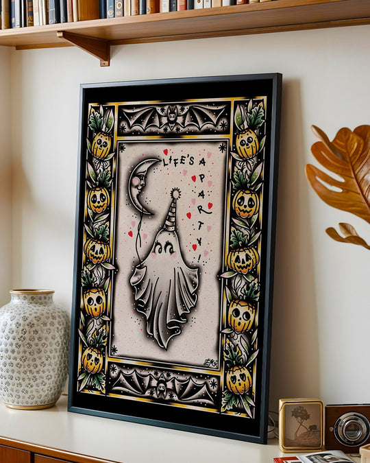 Life's A Party Ghost Print - Ella Mobbs
