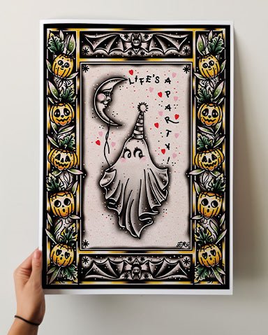 Life's A Party Ghost Print - Ella Mobbs