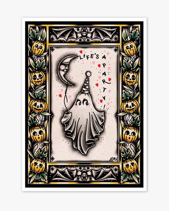 Life's A Party Ghost Print - Ella Mobbs