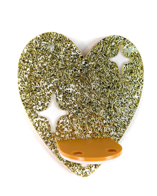 Heart Shelf (Gold Glitter)