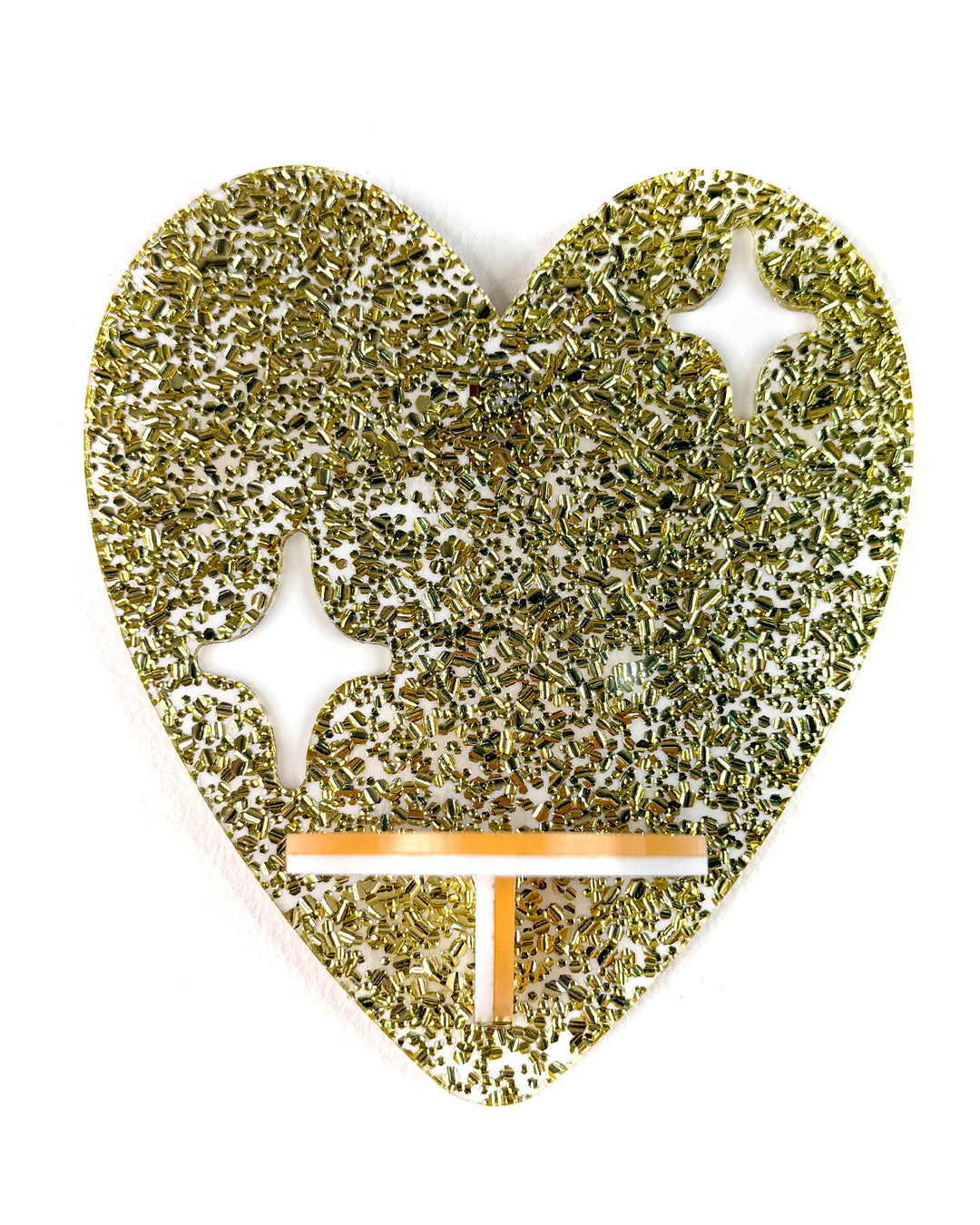 Heart Shelf (Gold Glitter)