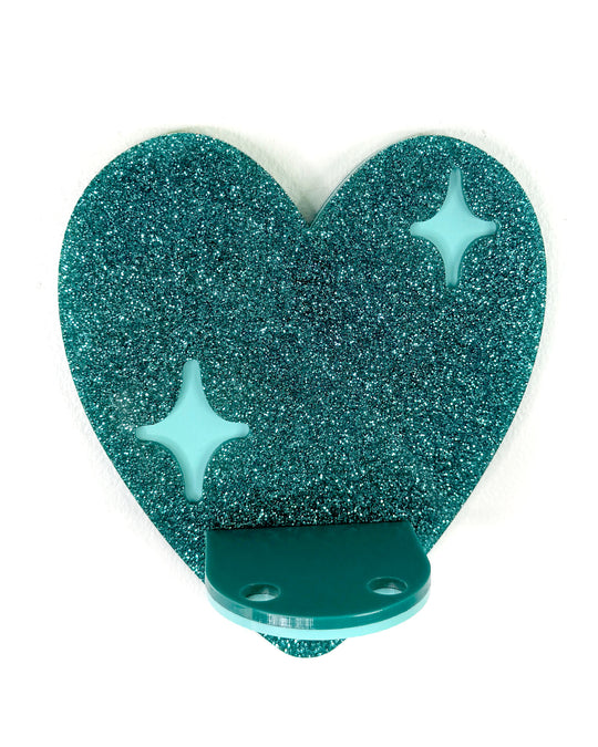 Heart Shelf (Green Glitter)
