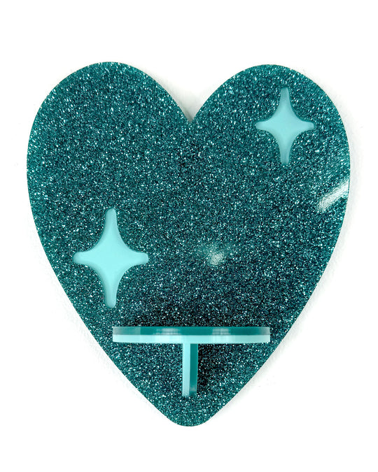 Heart Shelf (Green Glitter)