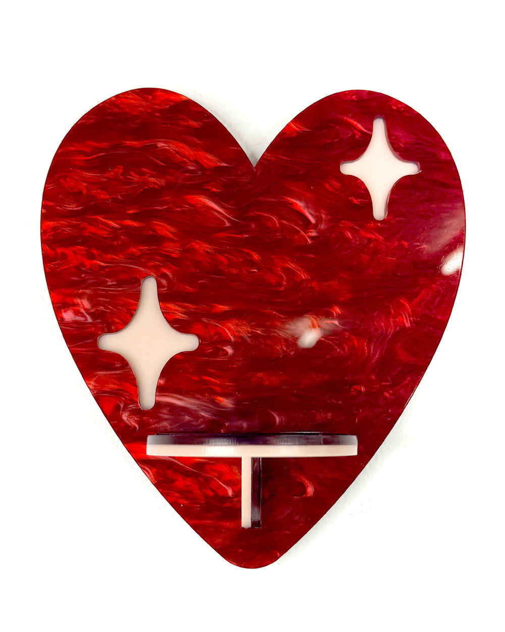 Heart Shelf (Red Marble)