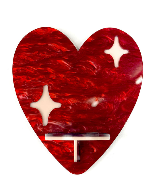 Heart Shelf (Red Marble)