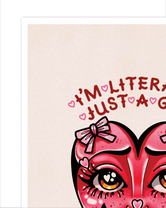 Literally Crying Heart Print
