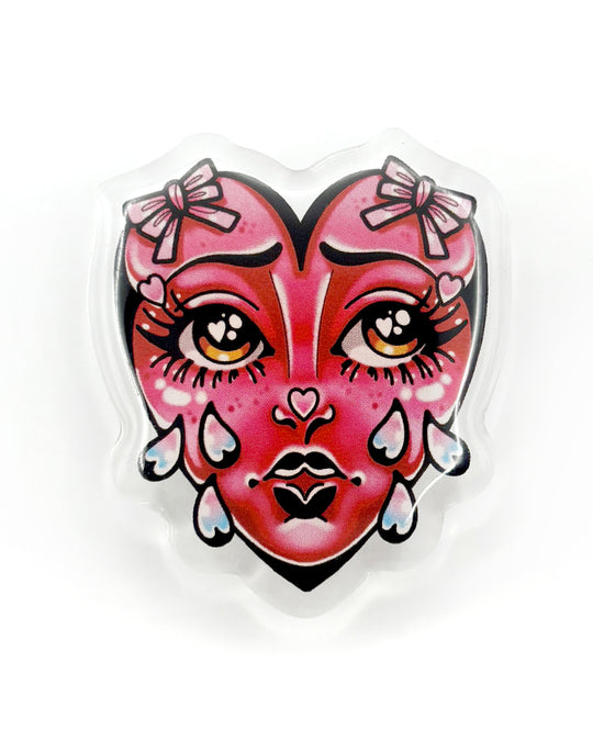 Literally Crying Heart Pin
