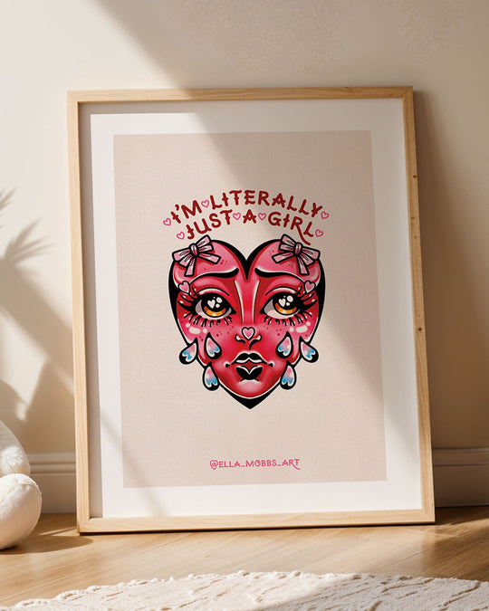 Literally Crying Heart Print - Ella Mobbs