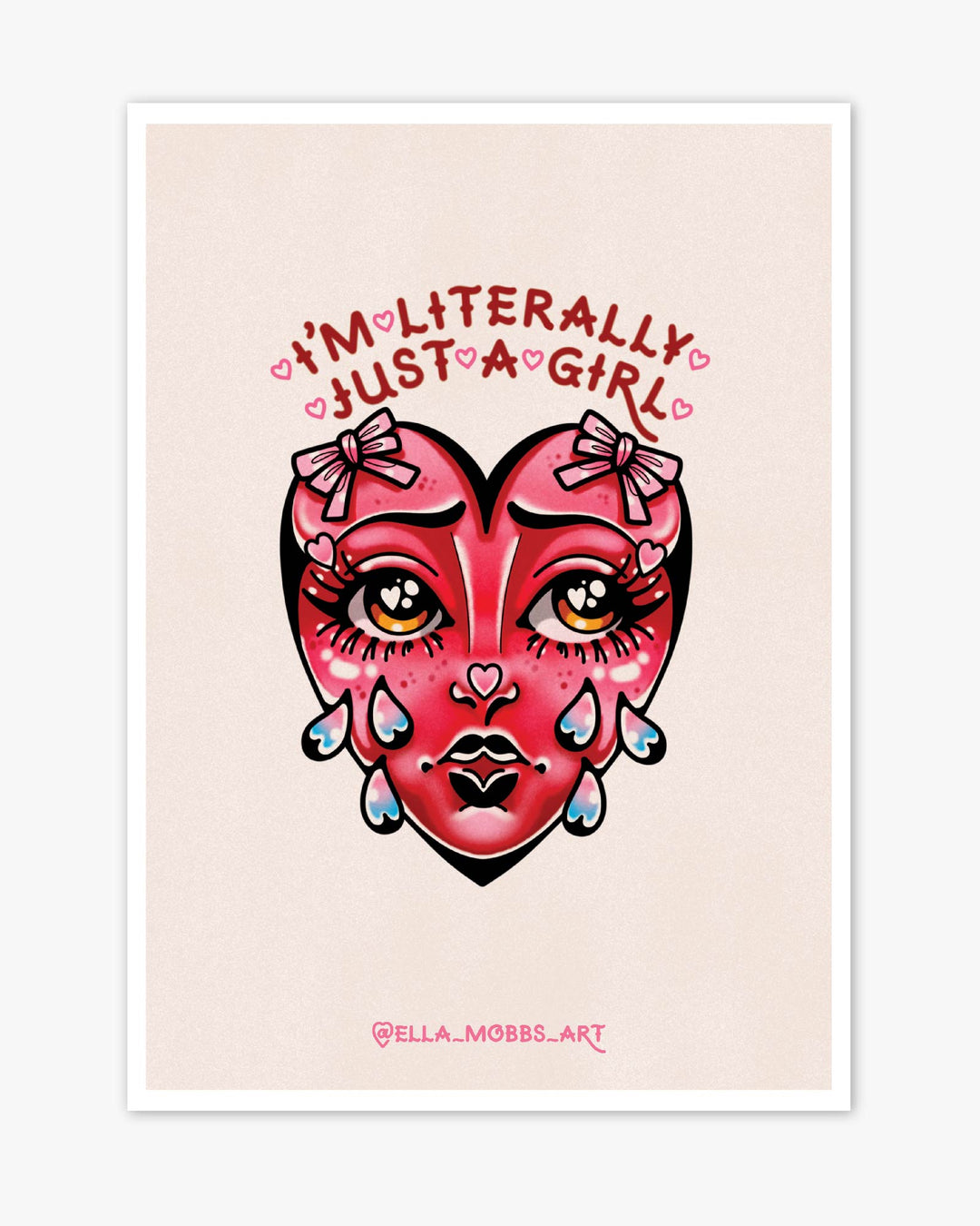 Literally Crying Heart Print - Ella Mobbs