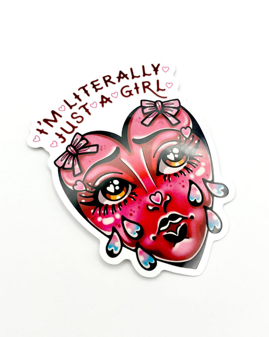 Literally Crying Heart Sticker - Ella Mobbs