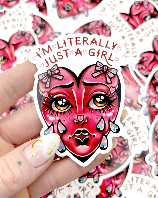 Literally Crying Heart Sticker - Ella Mobbs