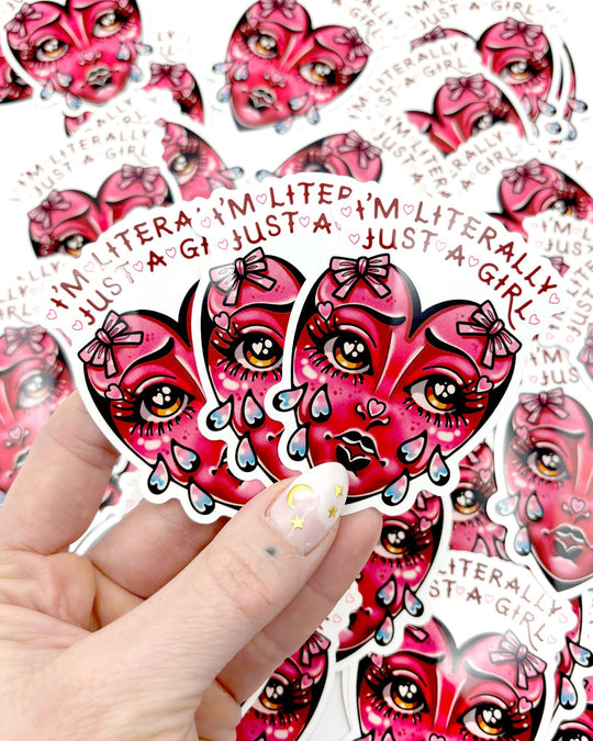 Literally Crying Heart Sticker - Ella Mobbs
