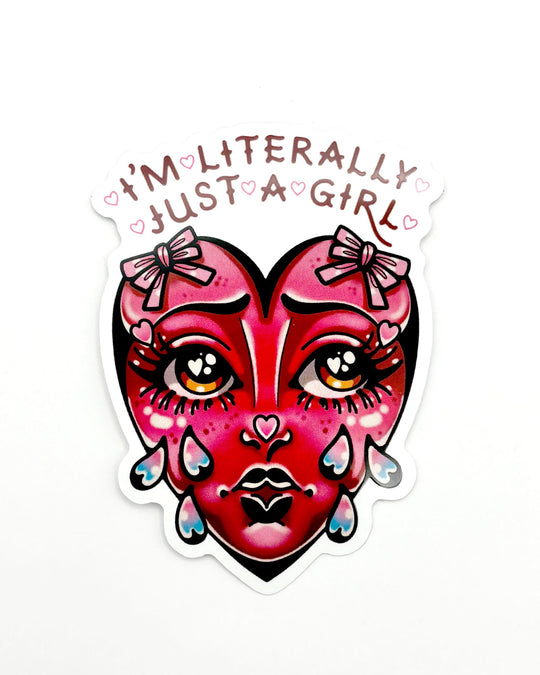 Literally Crying Heart Sticker - Ella Mobbs