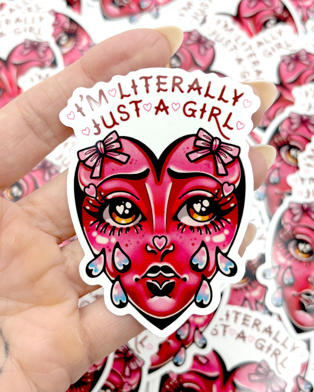 Literally Crying Heart Sticker - Ella Mobbs