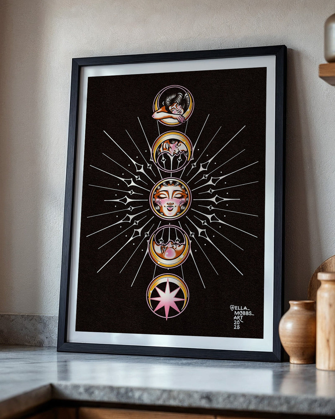 Lunar Moon Phases Print - Ella Mobbs