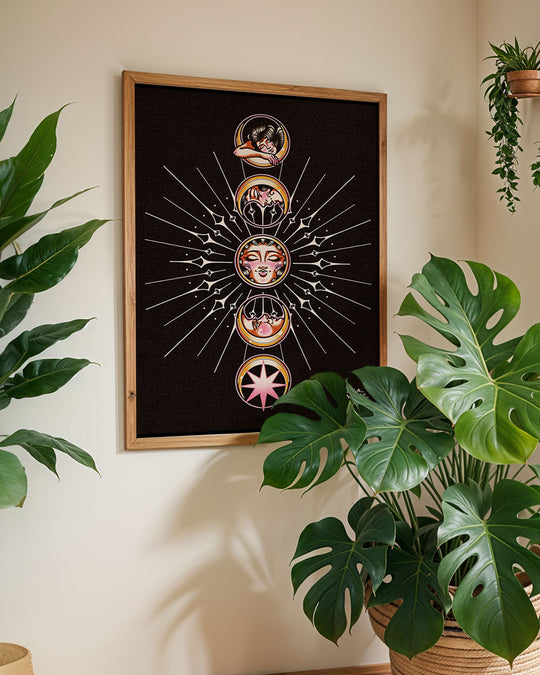 Lunar Moon Phases Print - Ella Mobbs