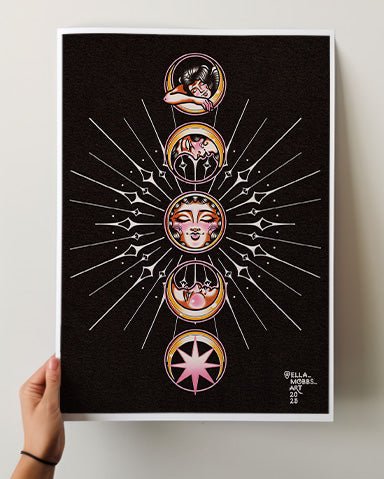 Lunar Moon Phases Print - Ella Mobbs