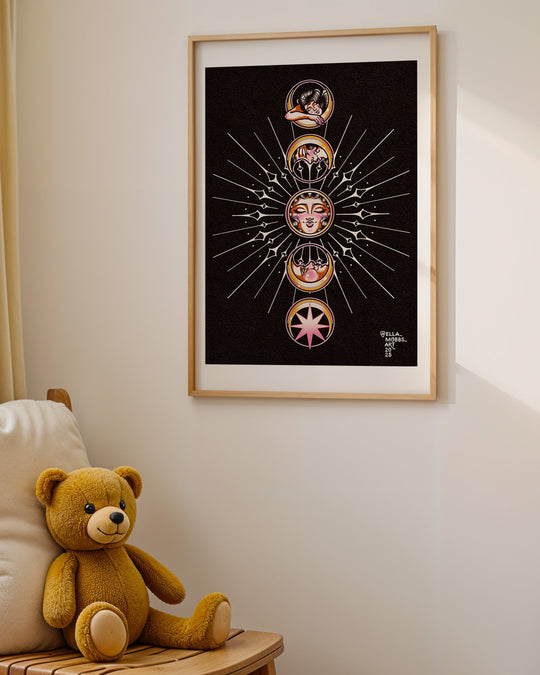 Lunar Moon Phases Print - Ella Mobbs