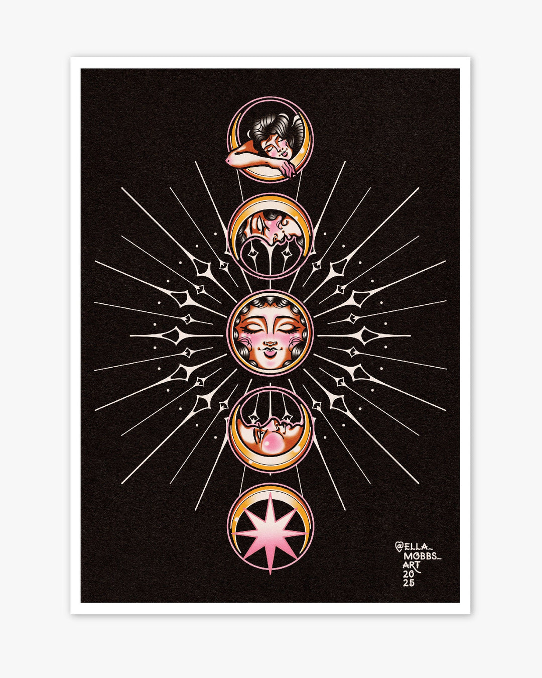 Lunar Moon Phases Print - Ella Mobbs