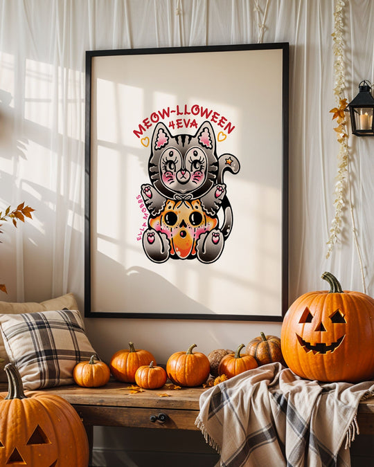 Meow - Lloween 4Eva Print - Ella Mobbs