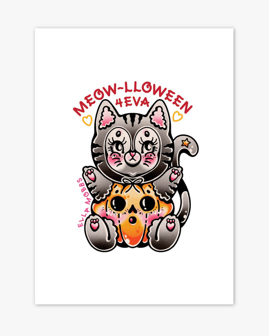 Meow - Lloween 4Eva Print - Ella Mobbs