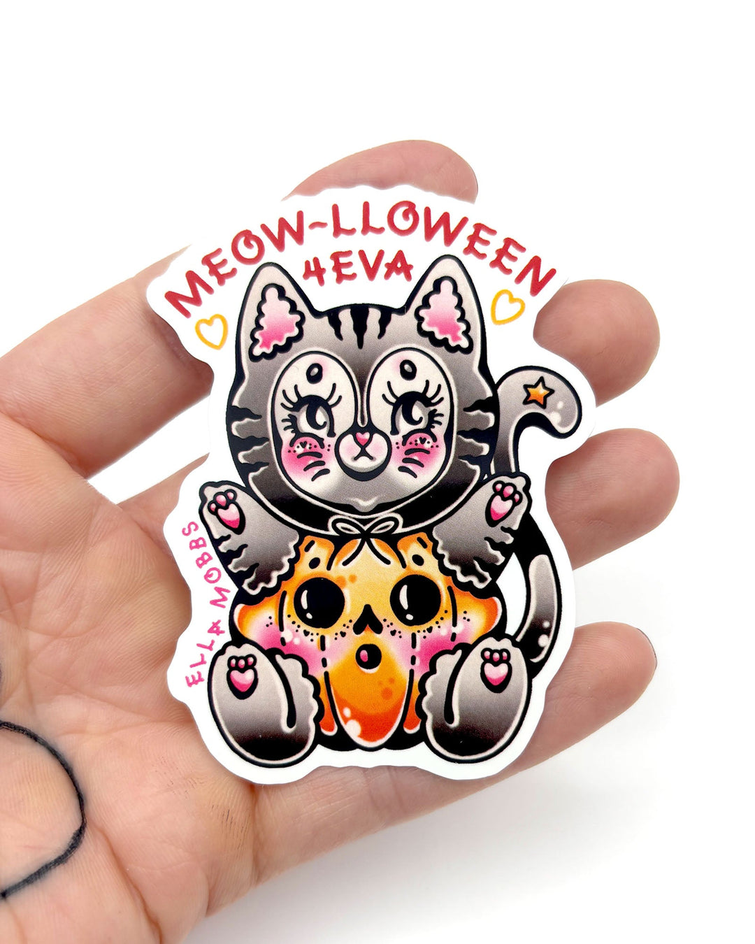 Meow - Lloween Sticker - Ella Mobbs