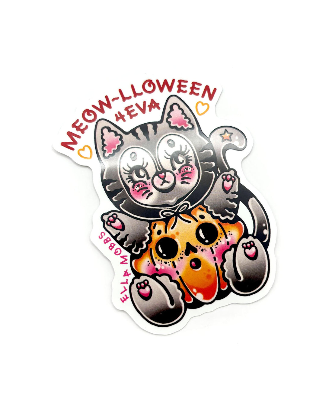 Meow - Lloween Sticker - Ella Mobbs