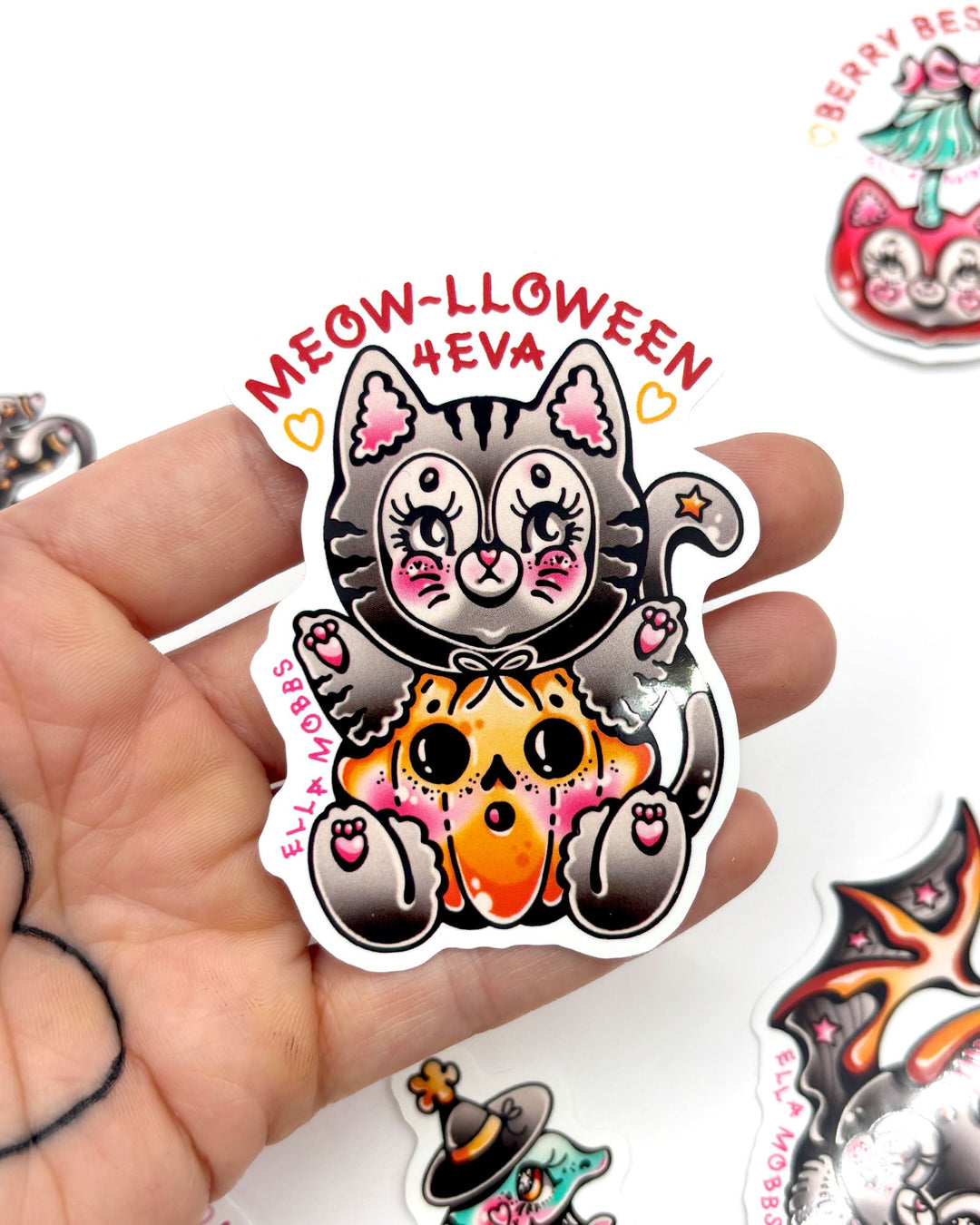 Meow - Lloween Sticker - Ella Mobbs