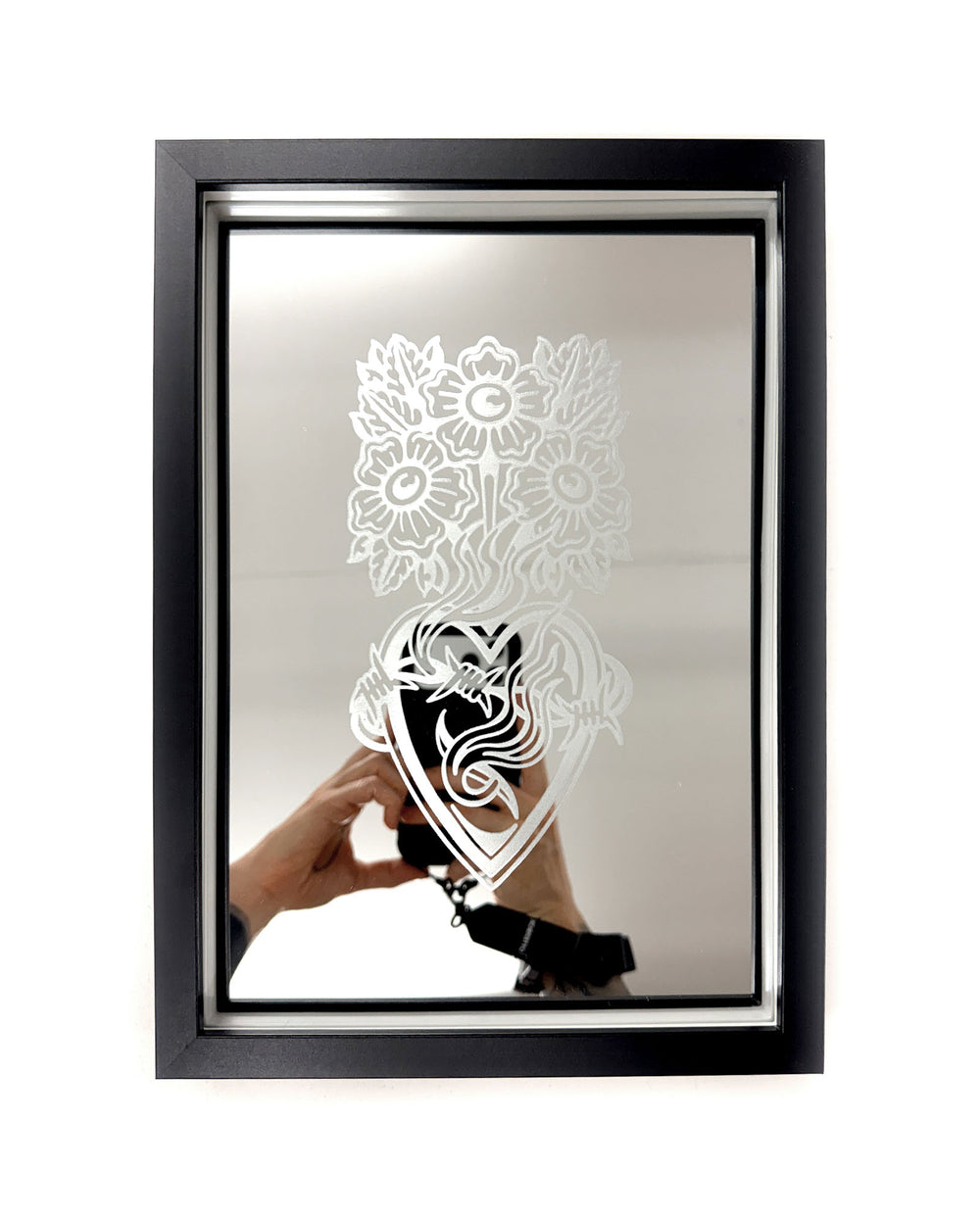 Floral Heart Engraved Mirror