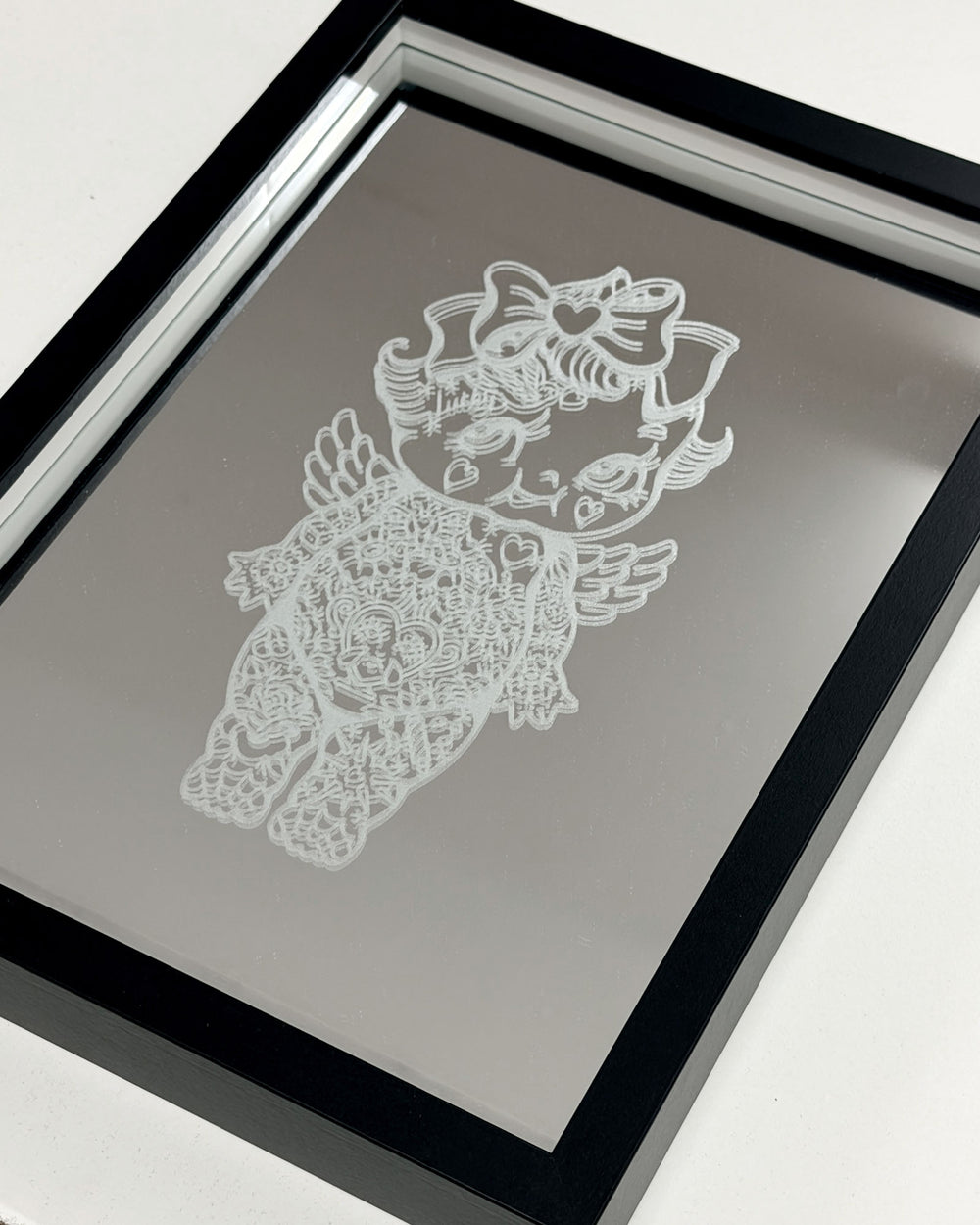 Tattooed Kewpie Engraved Mirror