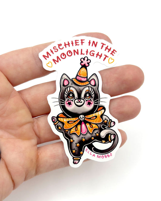 Mischief Cat Sticker - Ella Mobbs