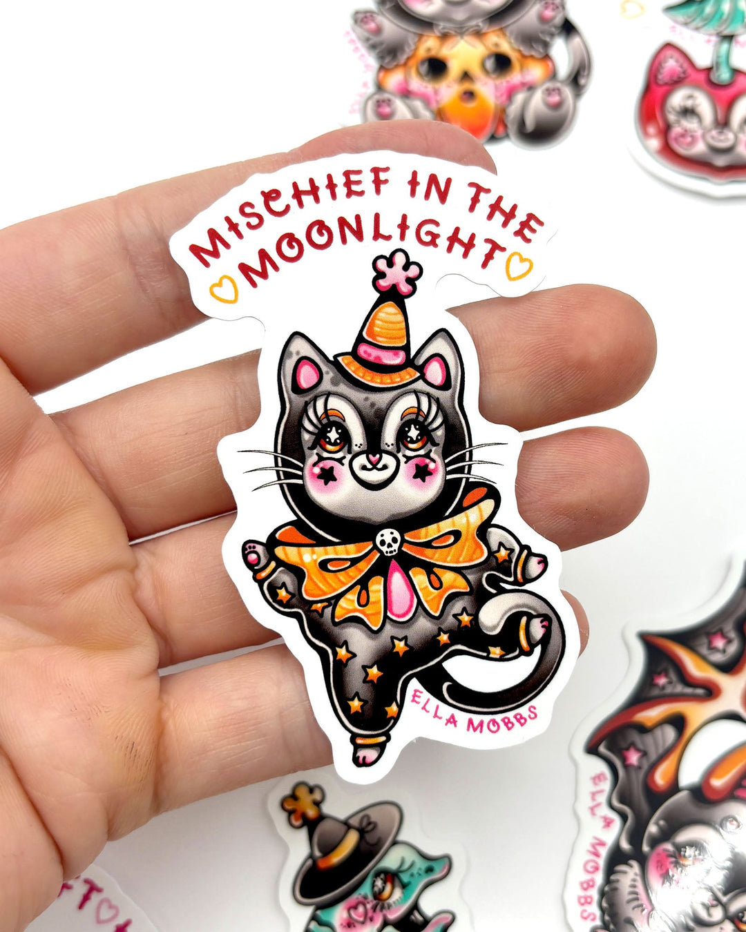 Mischief Cat Sticker - Ella Mobbs